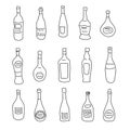 A collection of differently shaped bottles of spirits