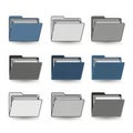 Collection of digital folder icons for organization and data management Royalty Free Stock Photo