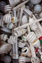 Collection Of Discarded Light Bulbs At Recycling Event