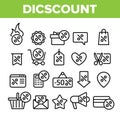 Collection Discount Thin Line Icons Set Vector Royalty Free Stock Photo