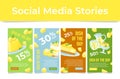 Collection dish of the day vertical landing page social media stories vector illustration