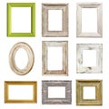 Collection of Distressed Picture Frames Royalty Free Stock Photo