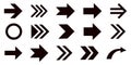 Collection of diverse arrow designs pointing right for navigation and direction in a modern minimalist style graphic resource for Royalty Free Stock Photo
