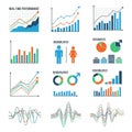 Trends comparative statistics and demographic breakdowns arranged symmetrica Royalty Free Stock Photo
