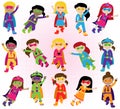 Collection of Diverse Group of Superhero Girls