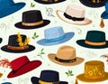 Collection of Diverse Hats Pattern Royalty Free Stock Photo