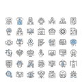 A collection of diverse icons representing various activities and objects. isolated on transparent background Royalty Free Stock Photo