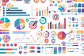Collection of diverse infographic elements for data visualization and business analytics Royalty Free Stock Photo