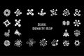 Abstract White Icons and Symbols on Black Background Royalty Free Stock Photo