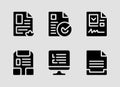 Collection of document and file management icons illustrating various statuses and types Royalty Free Stock Photo