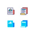 Collection of document icon in different style. Colourful vector illustration designed . Premium Vector