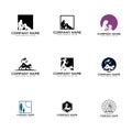 Collection of dog training logo designs vector templates