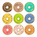 Collection of donuts with glaze