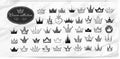 Collection of doodle crowns on old paper background. Vector sketch illustration. Royalty Free Stock Photo