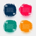 collection of double inverted comma mark template for web communication