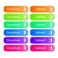 Collection of download and upload buttons on white background Royalty Free Stock Photo