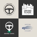 Collection of driving license school vector logo