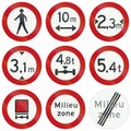 Collection of Dutch regulatory road signs Royalty Free Stock Photo