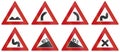 Collection of Dutch warning road signs Royalty Free Stock Photo