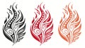 Collection of Dynamic Abstract Flame Icon Designs, vector design Generative AI Royalty Free Stock Photo