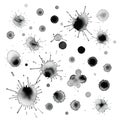 Black Ink Splatters and Splashes on White Royalty Free Stock Photo
