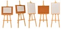 Collection easel empty for drawing isolated on white background