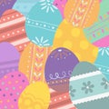 Collection of easter egg vector illustration, colourful background or banner