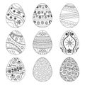 Collection of Easter eggs. Vector illustration Royalty Free Stock Photo