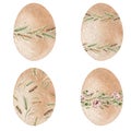 Watercolor collection Easter eggs Royalty Free Stock Photo