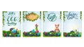 Collection Easter postcards with spring landscape