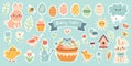 A collection of Easter stickers Royalty Free Stock Photo