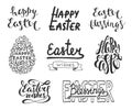 Collection of Easter vector typography design elements for greeting cards, invitation, overlays, prints and posters. Royalty Free Stock Photo