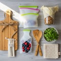 A collection of eco-friendly kitchen items Royalty Free Stock Photo