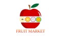 Collection Eco fruit logo vector image illustration Royalty Free Stock Photo