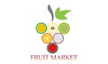 Collection Eco fruit logo vector image illustration Royalty Free Stock Photo
