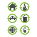 collection of eco icons. Illustration decorative background design Royalty Free Stock Photo