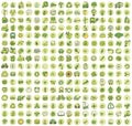Collection of 256 ecology doodled icons