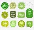 Collection of Ecology farm bio food vector green premium badges