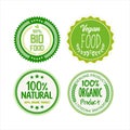 Collection of Ecology farm bio food vector green premium badges