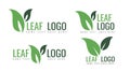 Collection Of Ecology Logo Symbols, Organic Green Leaf Vector Design Royalty Free Stock Photo