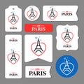 Collection of Eiffel Tower cards Royalty Free Stock Photo