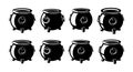 Set of Black Witch Cauldrons Icons Royalty Free Stock Photo