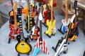 Collection of electric guitars