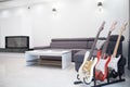 Collection of electric guitars Royalty Free Stock Photo