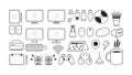 Collection of Electronic Device Design with Outline Style