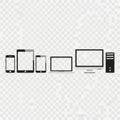 Collection of electronic devices, isolated on white background isolated on white background Royalty Free Stock Photo