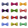 Collection of elegant bow ties, trendy neckties Royalty Free Stock Photo