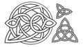 Collection of Elegant Celtic Knot Triangles, vector design Generative AI Royalty Free Stock Photo