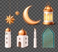 Ramadan elements in realistic style Royalty Free Stock Photo