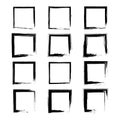 Collection empty black grunge rectangle frame